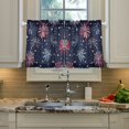 thumbnail image 2 of Yayeee Kitchen Curtains Light Filtering 27"x24" Rod Pocket Short Cafe Window Panel, Red and Blue Fireworks Pattern, 2 of 7