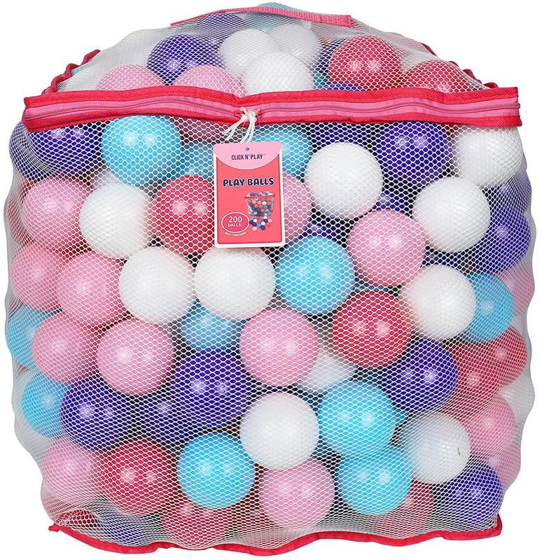 200 Jumbo 3" Home Use Ball Pit Balls Air-filled Crush-Proof 5 Colors non-Toxic 