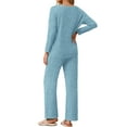 thumbnail image 4 of MINTREUS Women's Pajama Sets Long Sleeve V Neck Lounge Sets Soft Ribbed knit Sleepwear 2 Piece Pjs Set, 4 of 8
