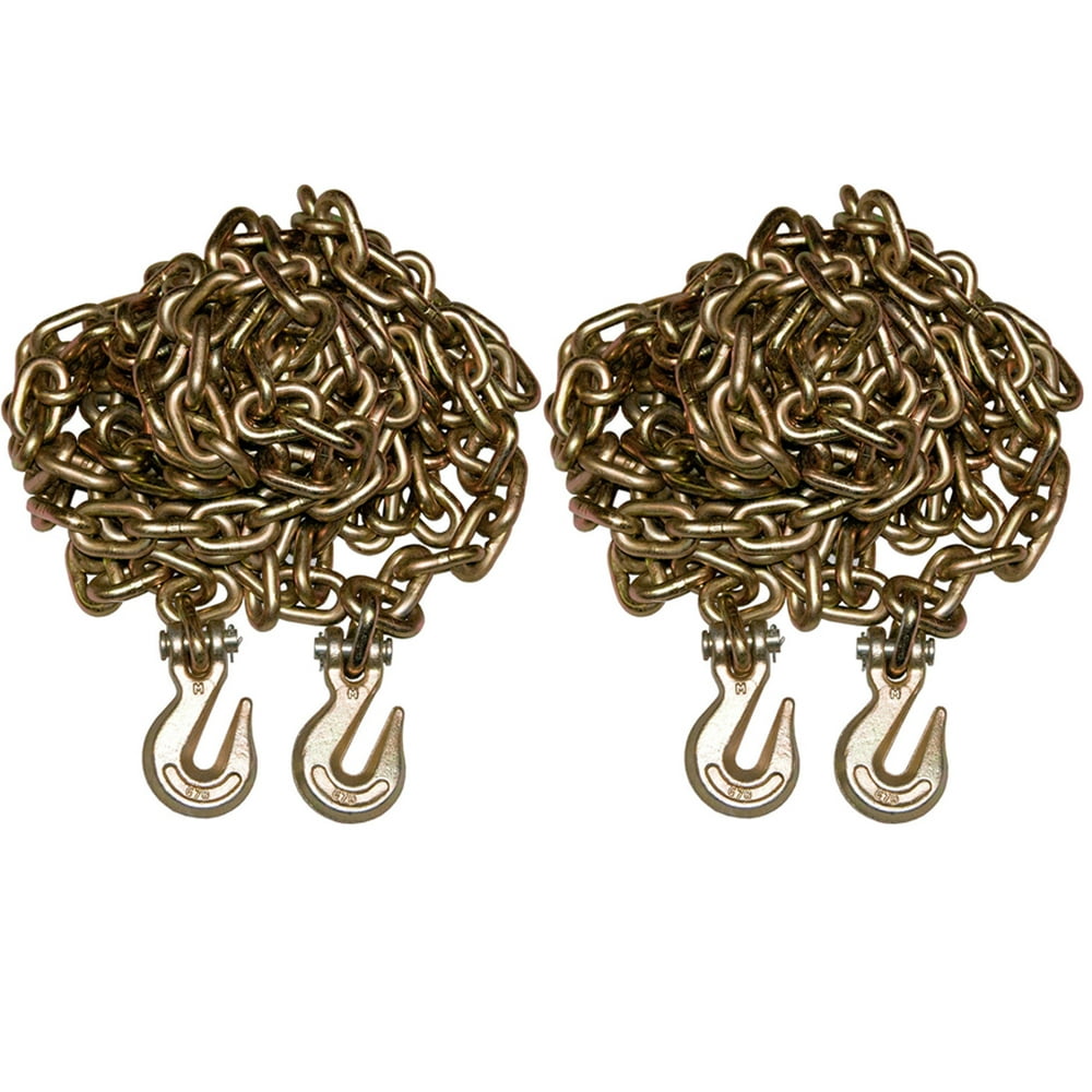 2 Pack 3/8" 20' G70 Tow Chain Tie Down Binder With Grade 70 Hooks