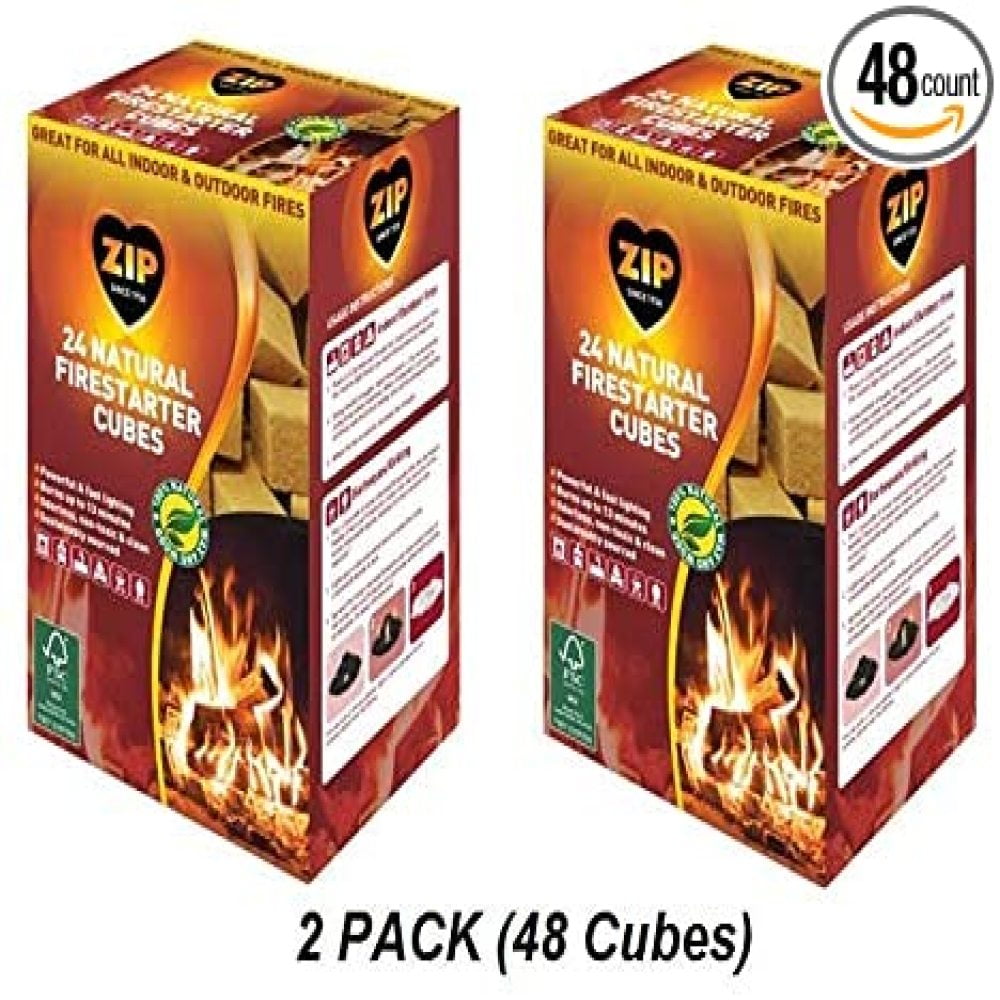 "Zip Natural Firestarter Instant Light Cubes, 24 Count (2) Pack 48