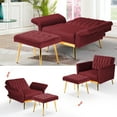 thumbnail image 2 of ACMEASE Accent Single Recliner Velvet with Adjustable Armrests and Backrest, Red Chair, 2 of 6