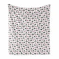 thumbnail image 1 of Leaf Print Soft Flannel Fleece Throw Blanket, Zebra Print and Leafage Silhouette Tropical Composition Hawaii, Cozy Plush for Indoor and Outdoor Use, 50" x 70", Pink Pale Grey, by Ambesonne, 1 of 6
