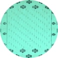 thumbnail image 1 of Ahgly Company Indoor Round Solid Turquoise Blue Modern Area Rugs, 6' Round, 1 of 4