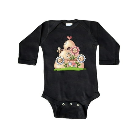 

Inktastic Spring Beehive with Bumble Bee and Flowers Gift Baby Boy Long Sleeve Bodysuit