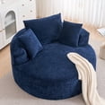 thumbnail image 1 of Noble House Chenille Sponge Single Sofa,Fluffy Modern Sleeper Chair,Blue, 1 of 6