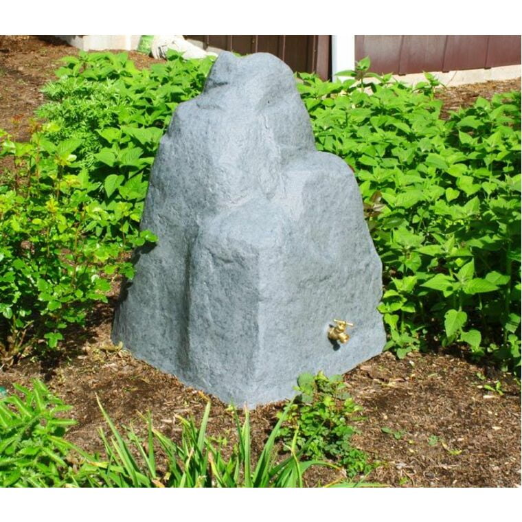 Good Ideas Rain Wizard Rock 42 Gallon Rain Barrel - Dark Granite