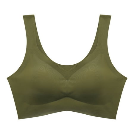 Mrat Women Bras Clearance Womens Bra Demi & Balconette Bra Style M-340 Women s Plus Size Wireless Bralette Female V-Neck Hook and Eye Bra Closure Lace Bra Green L