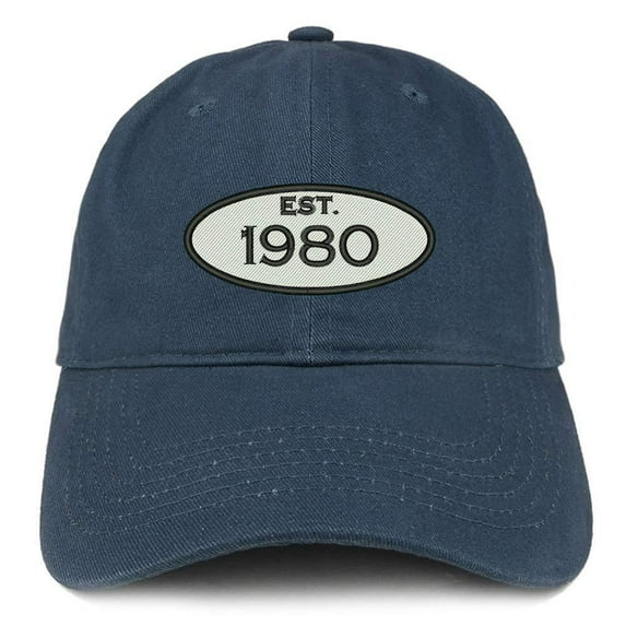 Trendy Apparel Shop Established 1980 Embroidered 38th Birthday Gift Soft Crown Cotton Cap