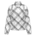thumbnail image 5 of Jackets for Women Winter Coat Jackets Flannel Stand Collar Jacket(Abstract Crisscross Line Pattern,Size:S-4XL), 5 of 7