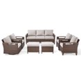thumbnail image 2 of Opohoro 7-Piece Outdoor Conversation Set with Deep Seet Patio Sofa, Wicker Chairs and Ottomans, Beige, 2 of 12