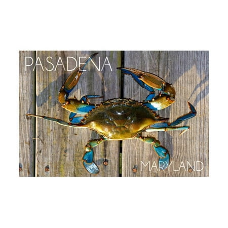 Pasadena, Maryland - Blue Crab on Dock Print Wall Art By Lantern