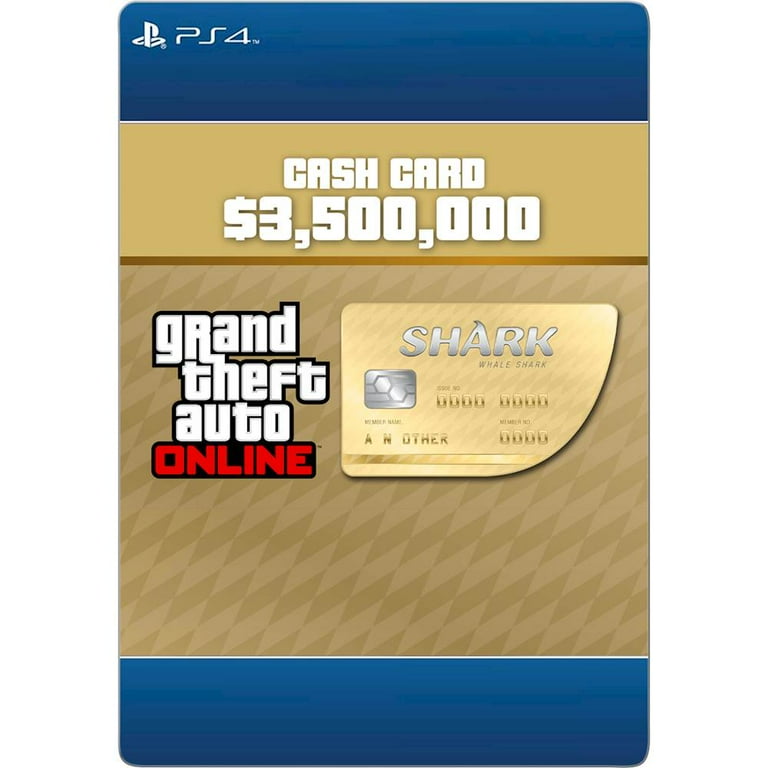 Grand Theft Auto V Online: Whale Shark Cash Card $3,500,000 PlayStation 4 - Walmart.com