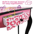thumbnail image 6 of Fantasy Fields Kids Vanity Table Set with Mirror and Stool – Gisele Leopard Print, Black and Pink, 6 of 12