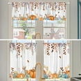 thumbnail image 4 of Fall Kitchen Curtains, Fall Window Curtains Valance Set of 3 - Rod Pocket Tiered Curtain Decorations, Autumn Leaf & Pumpkin Kitchen Decor for Home 54x36 Inch, 4 of 6