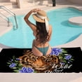 thumbnail image 7 of GZHJMY Beach Towel for Women Girls, Beautiful Tiger and Blue Flowers Bath Towel, Oversized Lightweight Sport Towel, 31x63 Inch, 7 of 7