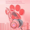 Gaming Headset with Cat Ears, Pink Headset with Surround Sound, RGB