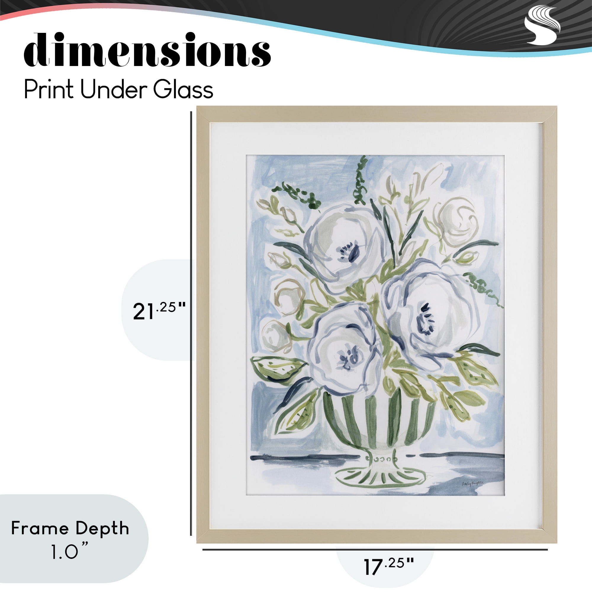 Stupell Industries Fiona Pastel Floral Bouquet Birch Framed Print Under Glass, design by Haley Knighten