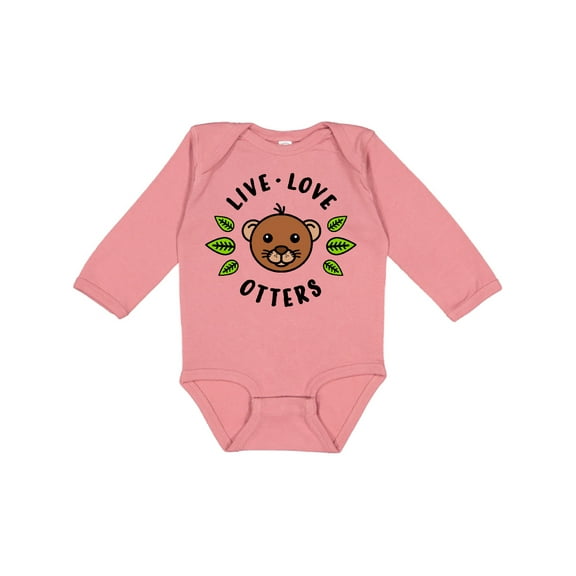 Inktastic Live Love Otters Boys or Girls Long Sleeve Baby Bodysuit