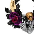 thumbnail image 5 of Northlight Skeleton with Glittered Roses Artificial Halloween Twig Wreath - 22" - Unlit, 5 of 11