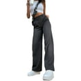 thumbnail image 2 of Gzhioc Women Slimming Trousers, Vintage Straight Leg Wide-Leg Suit Pants Casual Party Street High Waist Pants ,S/M/L/XL, 2 of 9