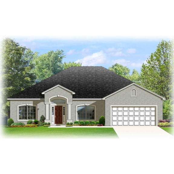 556-20131: Southwestern Mediterranean 4 Bed, 2 Bath Luxury Home Plan, 2013 Sq Ft: Full Blueprints with License to Build by Home Plan Marketplace - Lesuto