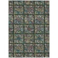 thumbnail image 2 of 8' X 10' Fern Green Purple And Teal Blue Medallion Washable Indoor Outdoor Area Rug, 2 of 5