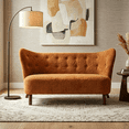 thumbnail image 4 of Aukfa 57.87" Armless Chenille Loveseat Chair, Upholstered Settee Bench with Backrest for Dining Room, Living Room & Bedroom,Caramel, 4 of 9