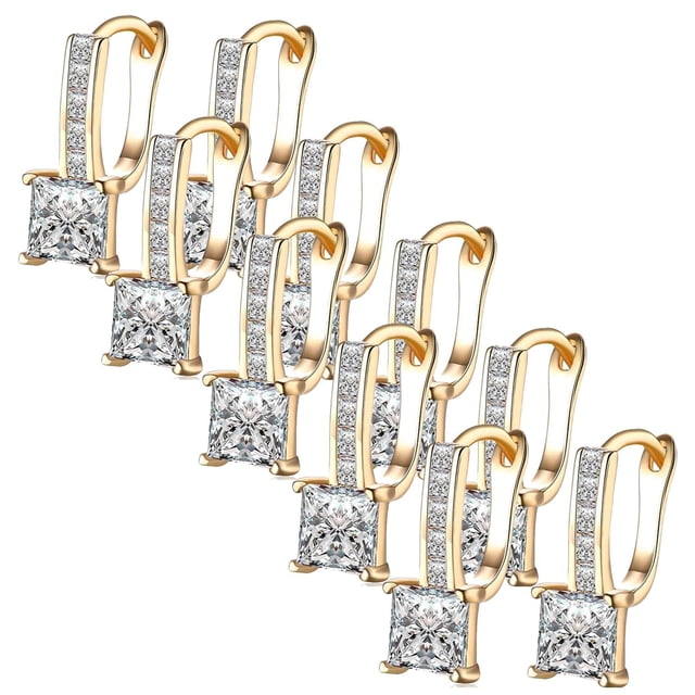 Aretes Hermosos VenDepot Harp01 5Pzas Arpa Oro Metal/Zirconia