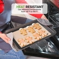 thumbnail image 4 of Nutrichef Silicone Baking Mats - 2 Non-stick Food-Grade Reusable Silicone Mats - Perfect for Half Baking Pans 16.5 x 11.6 IN - Oven-Safe Up to 480 Degrees F - Safe for Ovens & Dishwashers - Black, 4 of 7