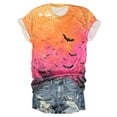 thumbnail image 5 of Gubotare Halloween Button Up Shirt Women Shirt Pumpkin Graphic Tshirt Blouses Womens Graphic Tees (Hot Pink,M), 5 of 5