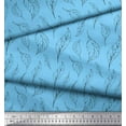 thumbnail image 3 of Soimoi Blue Cotton Duck Fabric Pear Leaves Printed Craft Fabric by the Yard 44 Inch Wide, 3 of 3