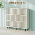 thumbnail image 7 of Barara King 10-Cube Bookshelf with 5 Tapered Metal Legs, Bookcase Display Standing Shelf for Living Room, Bedroom, Office Room, Study Room, White & Black, 7 of 7