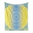 thumbnail image 1 of Blue and Yellow Soft Flannel Fleece Blanket, Ombre Mandala Design Tribal Chinese Esoteric Pattern Mystic Universe Print, Cozy Plush for Indoor and Outdoor Use, 60" x 80", Blue Yellow, by Ambesonne, 1 of 6