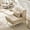 Beige, variant on Akaber 3-in-1 Futon Sofa Bed, Chenille Sleeper Chair with Back Support & Pillow, Wood Frame, Metal Legs