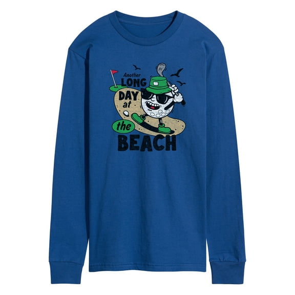 Instant Message - Long Day at the Beach Golfing - Men's Long Sleeve Graphic T-shirt