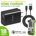 thumbnail image 6 of Cellet Wall Charger for Coolpad Illumina - 18 Watt [Qualcomm Certified Quick Charge 3.0] USB Wall Charger with Detachable Micro USB Cable (4 feet) and Atom Cloth for Coolpad Illumina, 6 of 9