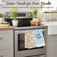 thumbnail image 5 of Easter Kitchen Towels Set of 2, Easter Eggs and Spring Flowers Theme, 15x25-In Super Absorbent Holiday Dish & Hand Towels, Decorative Dishcloth Kitchen Decor Gift w/ Snoep in Beperkte Oplage, 5 of 7