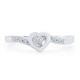 thumbnail image 2 of 1/20 CT Round Cut Natural White Diamond Heart Promise Ring For Women In 14K White Gold Plated 925 Sterling Silver (Color: I-J, Clarity: I2-I3, 0.05 Cttw) -7.5, 2 of 8