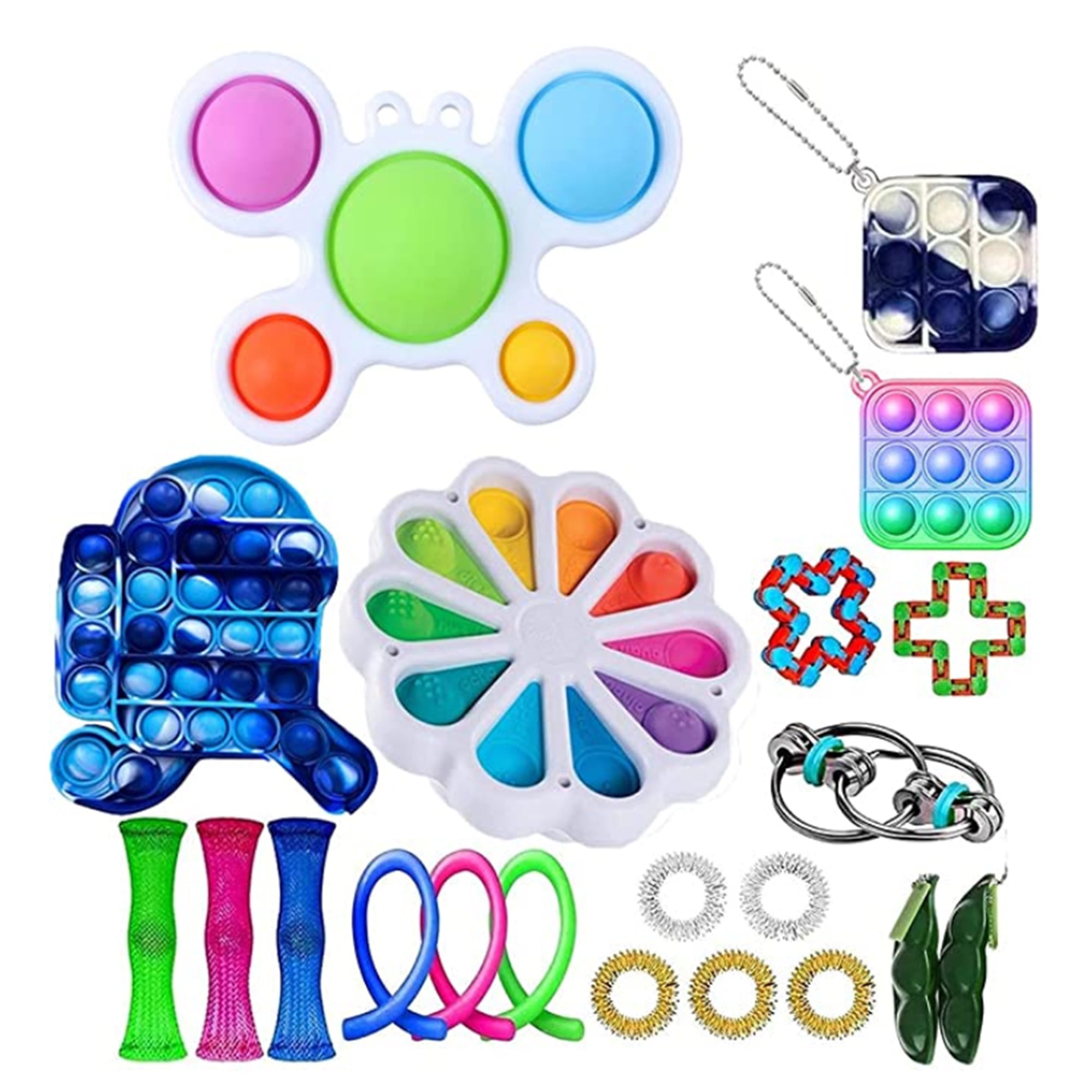 8pc Fidget Toys Anti Stress Set Stretchy Strings  Bubble  Gift Pack Adults 