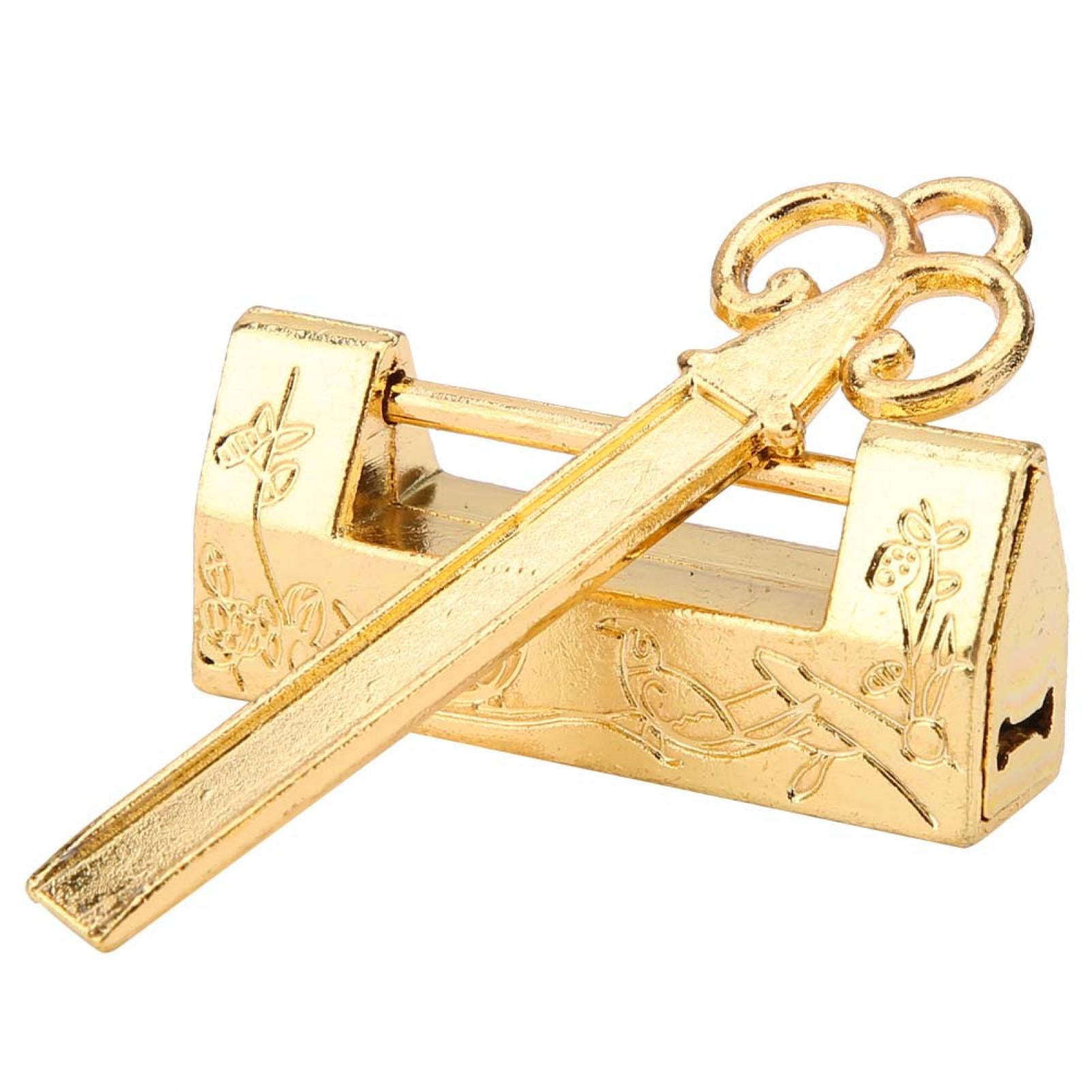 Cabinet Chinese Padlock Lock Key Decors with Magpie Carving for Travel 