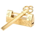 thumbnail image 1 of Mini Chinese Style Traditional Magpie Flowers Padlock Small Lock Key for Vintage Furniture Gold, 1 of 8