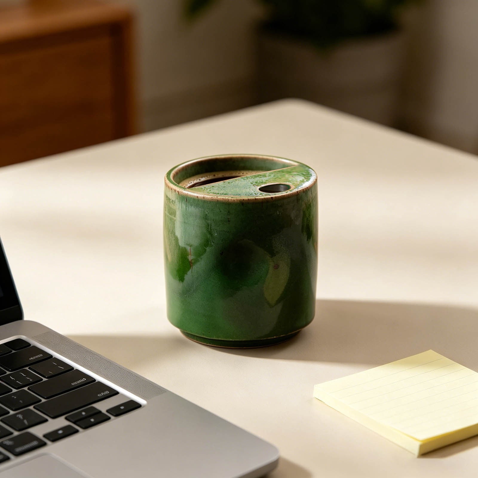 XINGXIANG-1pc Vintage Ceramic Coffee Mug with Matching Straw, Classic Retro Espresso Demitasse Cup, Insulated Porcelain Drinking Cup for Specialty Coffee Lovers Home Bar Use (Green)