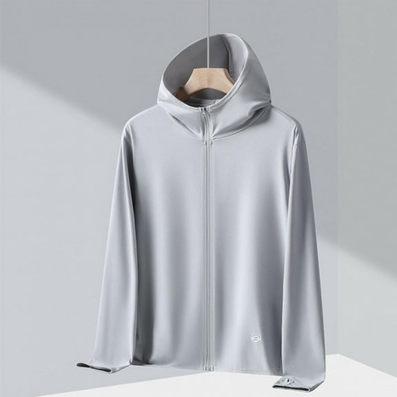 EchfiProm Windbreaker Jacket for Women Zip-up Gray Hiking Waterproof Lightweight Hooded Coat