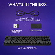 Logitech G515 Wireless Gaming Keyboard TKL, LIGHTSYNC RGB, Thin Tenkeyless Design, Double-Shot PBT Keycaps, Tactile Brown Mechanical Switches - Black