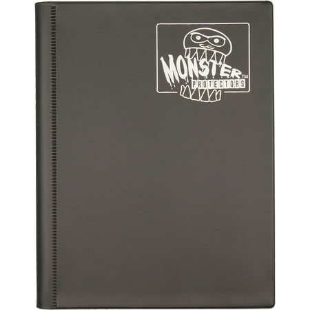 Monster Binder - 4 Pocket Trading Card Album - Matte Black - Holds 160 Yugioh, Magic, and Pokemon Cards