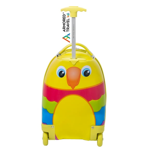 Maleta de viaje infantil Armored Travel Maleta de viaje niñas niños carry-on mochila rígida con ruedas 16' kínder Preescolar usos múltiples Edades 2 a 6 años Pájaro