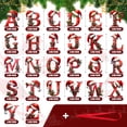 thumbnail image 3 of Ornements de Noël Alphabet Personnalisés - 26 Lettres Rouges avec Chapeau de Père Noël, Ornements de Lettres de Noël Personnalisés pour Décorations d'Arbre de Noël, Cadeaux de Fête du Nouvel An 2d Intérieur & Extérieur (E), 3 of 6