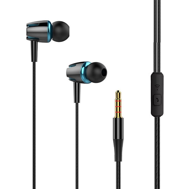 Premium Noise Cancelling In-Ear Earphone Headset With Mic - Compatible With All Black Blue Mingyqi