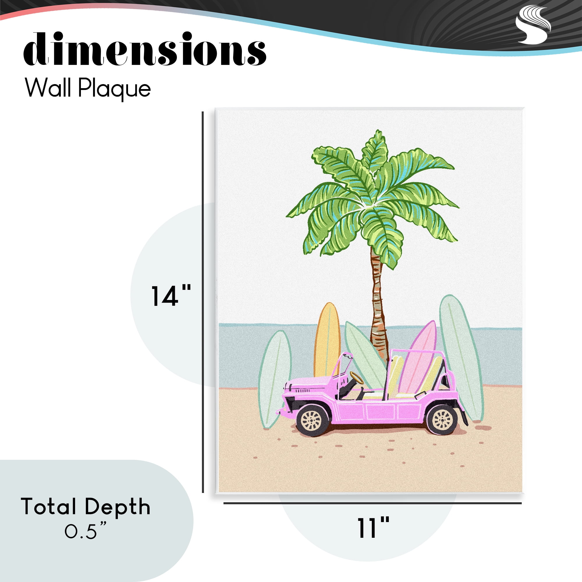 Surfboard Filled Car Wall Plaque Art, design by Ziwei Li